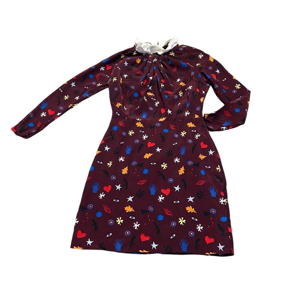 SANDRO Roxana printed silk dress - Picture 3 of 6